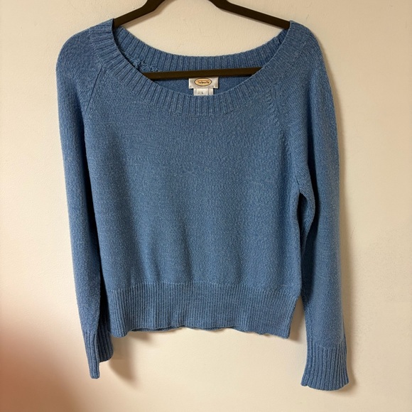 Talbots Sweater Womens Large Blue Merino Wool Classic Preppy - Picture 5 of 8
